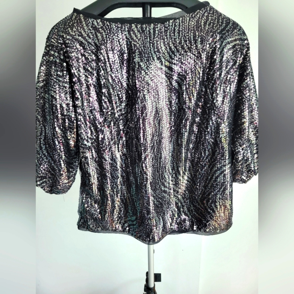 Milly sequin top black and silver size 2